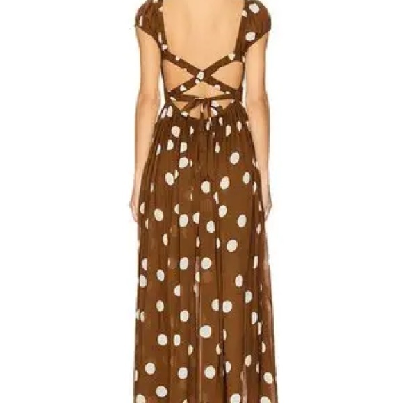 Free People Brown and White Polka Dot Maxi Dress - Picture 2 of 2